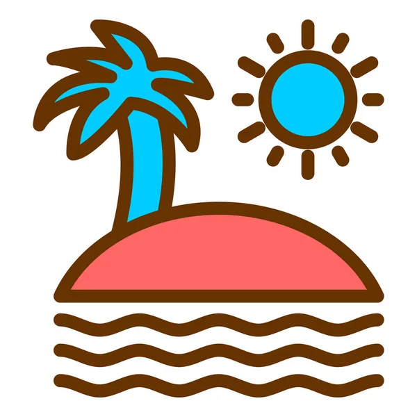 Playa Icono Web Ilustración Simple — Archivo Imágenes Vectoriales