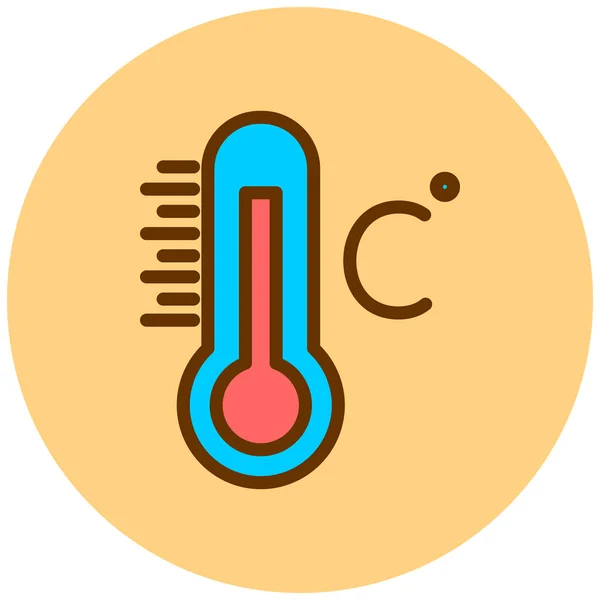 Θερμόμετρο Web Εικονίδιο Απλή Απεικόνιση — Διανυσματικό Αρχείο