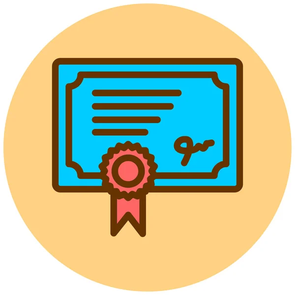 Сертифікат Веб Іконка Проста Ілюстрація — стоковий вектор