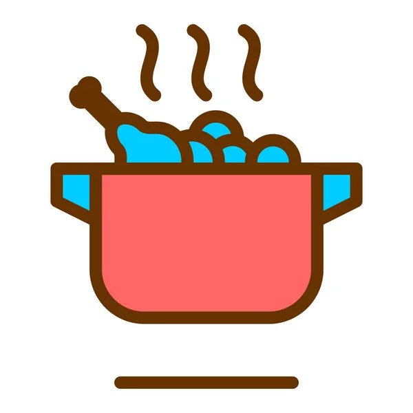 Μαγείρεμα Κατσαρόλα Εικονίδιο Vector Εικονογράφηση — Διανυσματικό Αρχείο