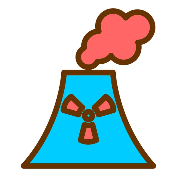 Nuclear Power Plant Icon Vector Illustration — ストックベクタ