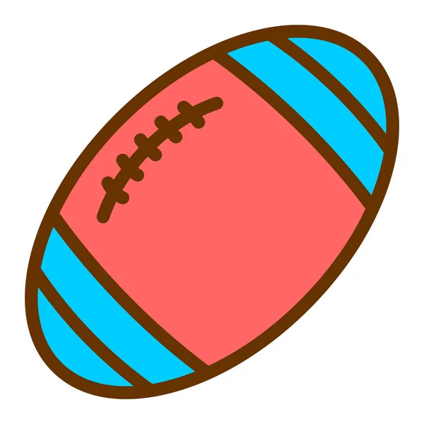 Pelota Rugby Ilustración Simple — Archivo Imágenes Vectoriales