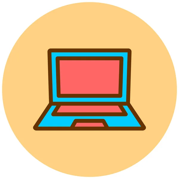 Laptop Icono Web Ilustración Simple — Archivo Imágenes Vectoriales