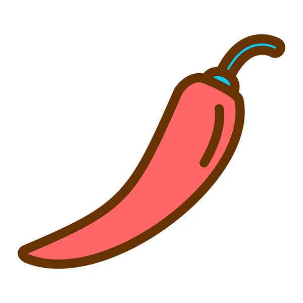 Chili Pepper Icon Cartoon Chilli Peppers Vector Illustration Isolated White — ストックベクタ