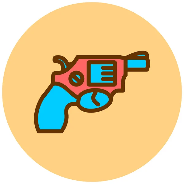 Pistola Icono Web Ilustración Simple — Vector de stock