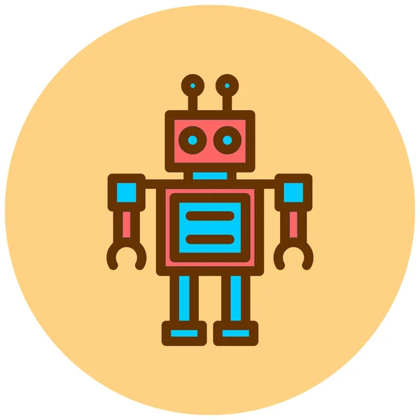 Robot Icoon Eenvoudig Ontwerp — Stockvector