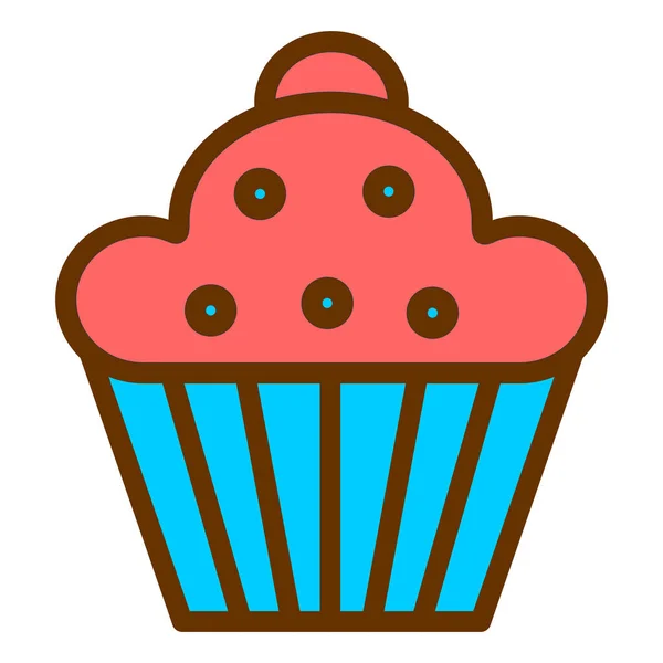 Cupcake Web Icon Simple Illustration — Stock Vector