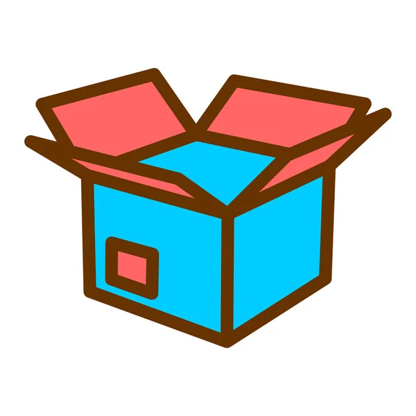 Box Webová Ikona Jednoduchá Ilustrace — Stockový vektor
