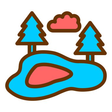 Ağaclı bir manzaranın vektör çizimi