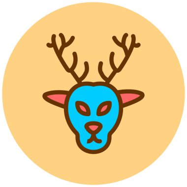 Ren geyiği. Web simgesi basit illüstrasyon