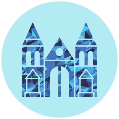 Bir bina simgesinin vektör illüstrasyonu