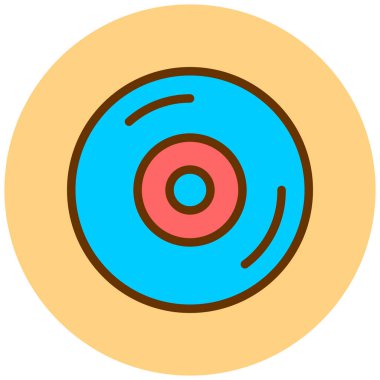 CD mi? Web simgesi basit illüstrasyon