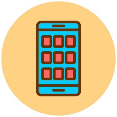 Cep telefonu. Web simgesi basit illüstrasyon