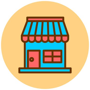 Dükkan. Web simgesi basit illüstrasyon