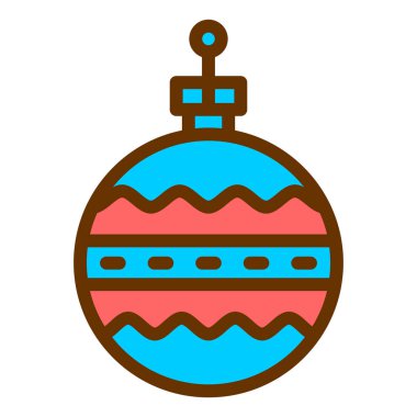 Noel topu ikonu vektör illüstrasyonu