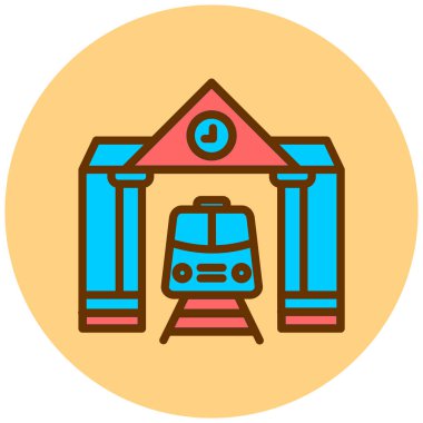 tren. Web simgesi basit illüstrasyon