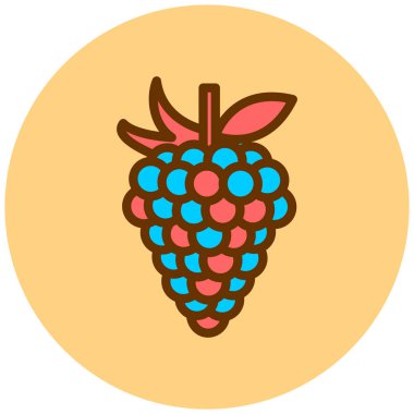 Ahududu. Web simgesi basit illüstrasyon