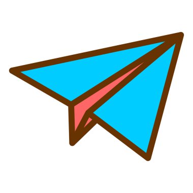 kağıt düzlem simgesi, vektör illüstrasyonu