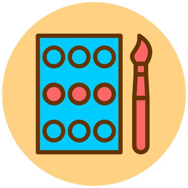 boya, fırça ağ ikonu vektör çizimi 