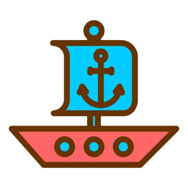 Gemi. Web simgesi basit illüstrasyon