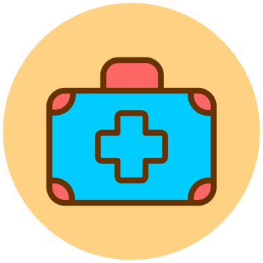 İlk yardım renkli vektör simgesi