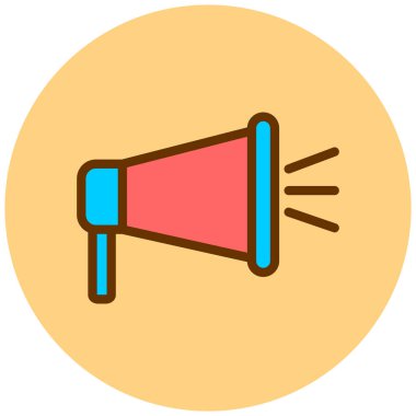 Megafon. Web simgesi basit illüstrasyon