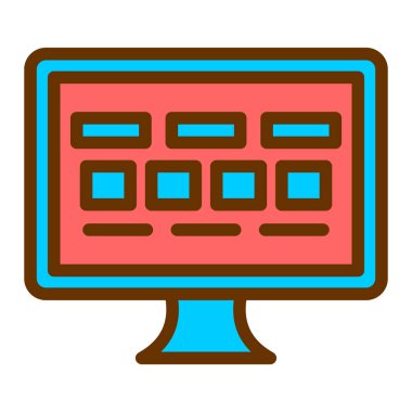 Bilgisayar. Web simgesi basit illüstrasyon