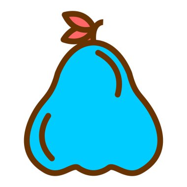 Armut meyve ikonu. Web için papaya meyve vektör simgelerinin basit çizimi