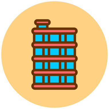 Bina. Web simgesi basit illüstrasyon