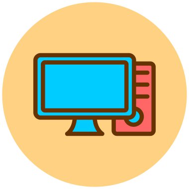 Bilgisayar. Web simgesi basit illüstrasyon