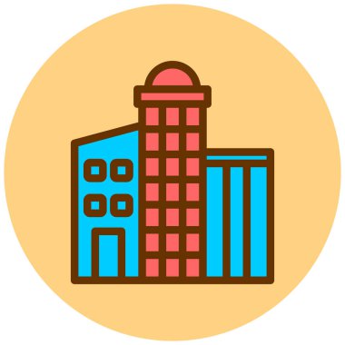 Bina. Web simgesi basit illüstrasyon