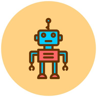 robot. Web simgesi basit illüstrasyon