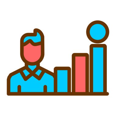 İşletme yönetimi, düz simge. vektör illüstrasyonu