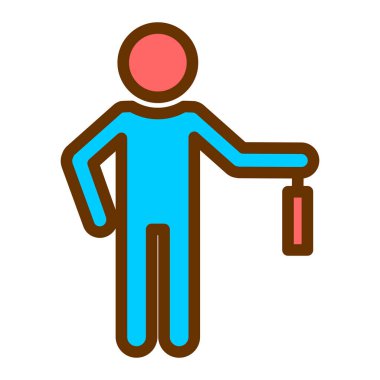 Çanta ikonu vektör illüstrasyon tasarımlı bir adam