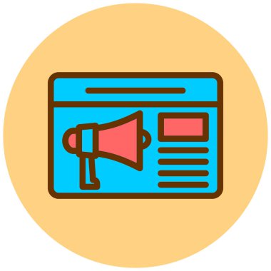 Haberler. Web simgesi basit illüstrasyon