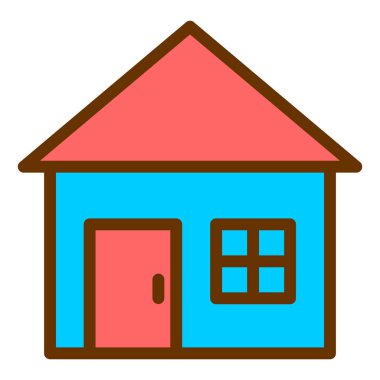 Ev. Web simgesi basit illüstrasyon