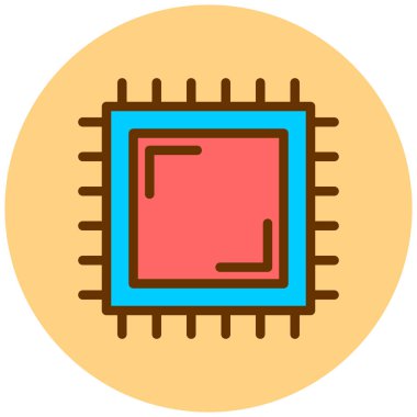 İşlemci. Web simgesi basit illüstrasyon