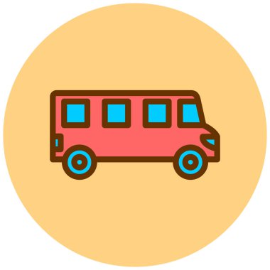 Otobüs. Web simgesi basit illüstrasyon