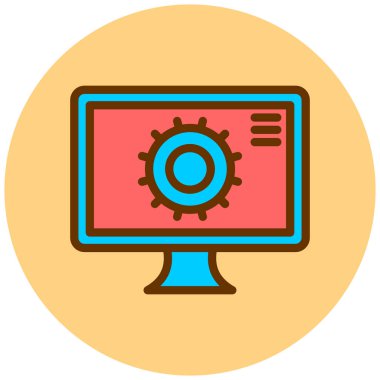 Bilgisayar. Web simgesi basit illüstrasyon