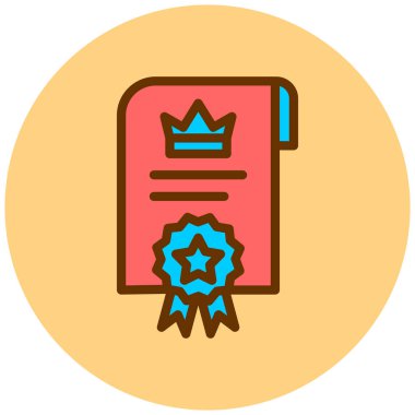 Sertifika. Web simgesi basit illüstrasyon