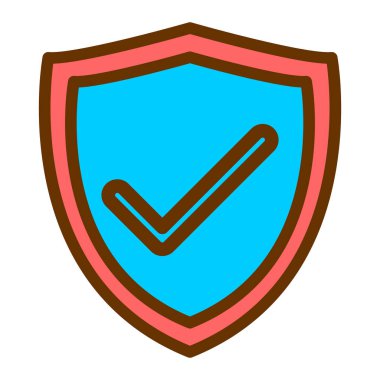 onay işareti simgesi ile kalkan. vektör çizim