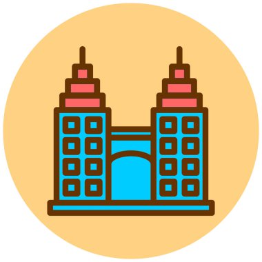 Bina. Web simgesi basit illüstrasyon