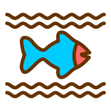 balık simgesi vektör illüstrasyonu