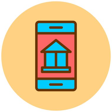 Cep telefonu. Web simgesi basit illüstrasyon