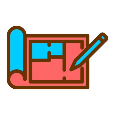 Bir plan simgesinin vektör illüstrasyonu