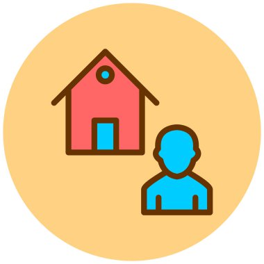 Ev. Web simgesi basit illüstrasyon