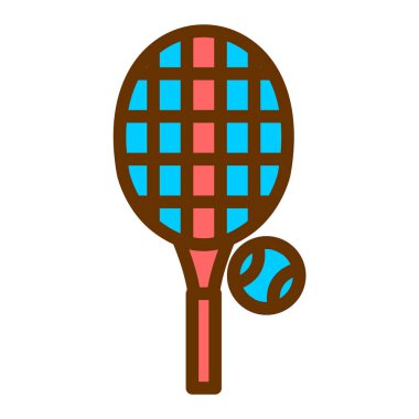 Tenis raketi ve mekik siki ikonu vektör illüstrasyon grafik tasarımı