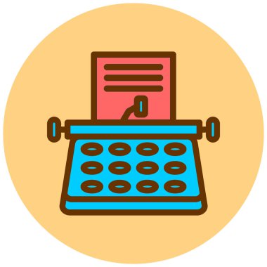 Daktilo web simgesi vektör illüstrasyonu 