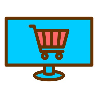 Alışveriş arabası ikonu. vektör illüstrasyonu