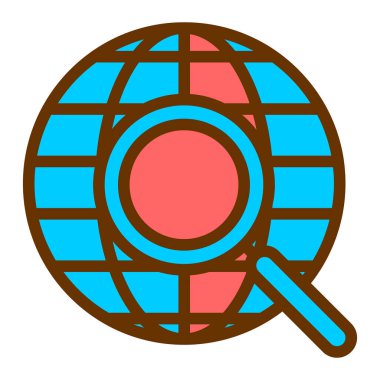 Genel arama düz vektör simgesi